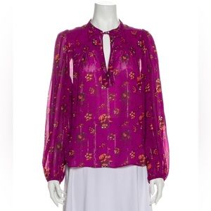 Ulla Johnson Silk Floral Print Blouse Sz 8